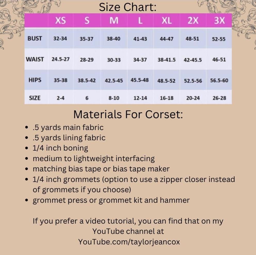 Corset and Mermaid Skirt PDF Digital Sewing Pattern