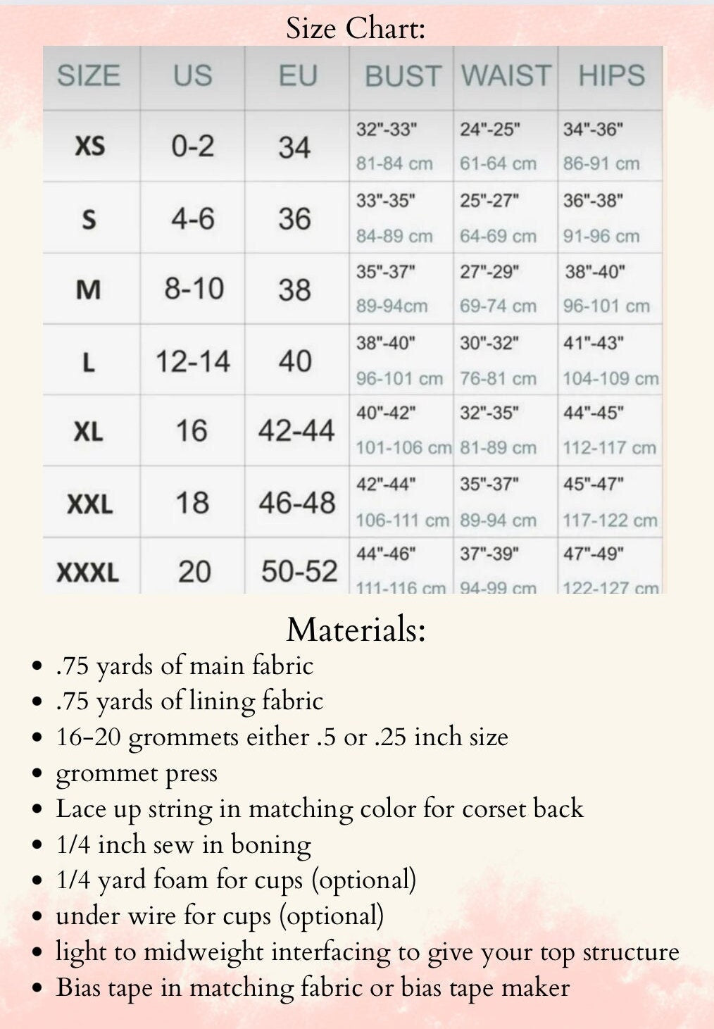 Corset PDF Digital Sewing Pattern