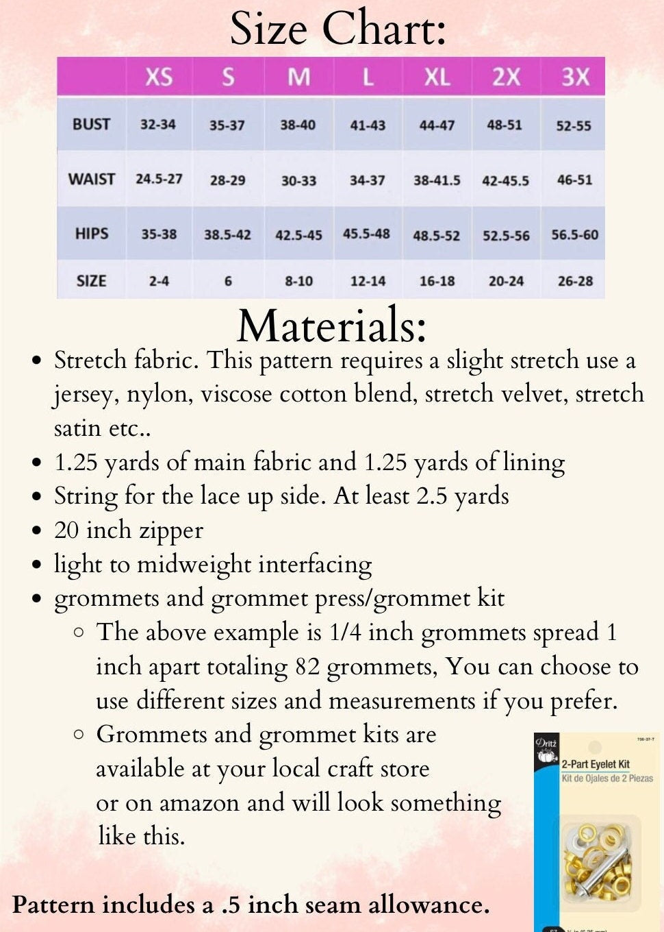 Lace Up Formal Dress PDF Digital Sewing Pattern