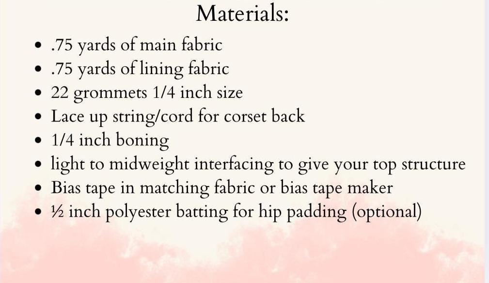 Corset PDF Digital Sewing Pattern