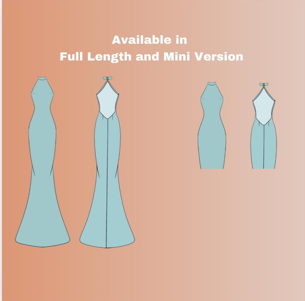 Low Back Halter Dress PDF Digital Sewing Pattern