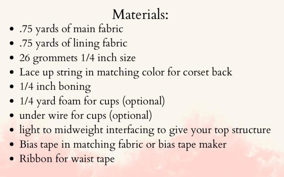 Corset PDF Digital Sewing Pattern