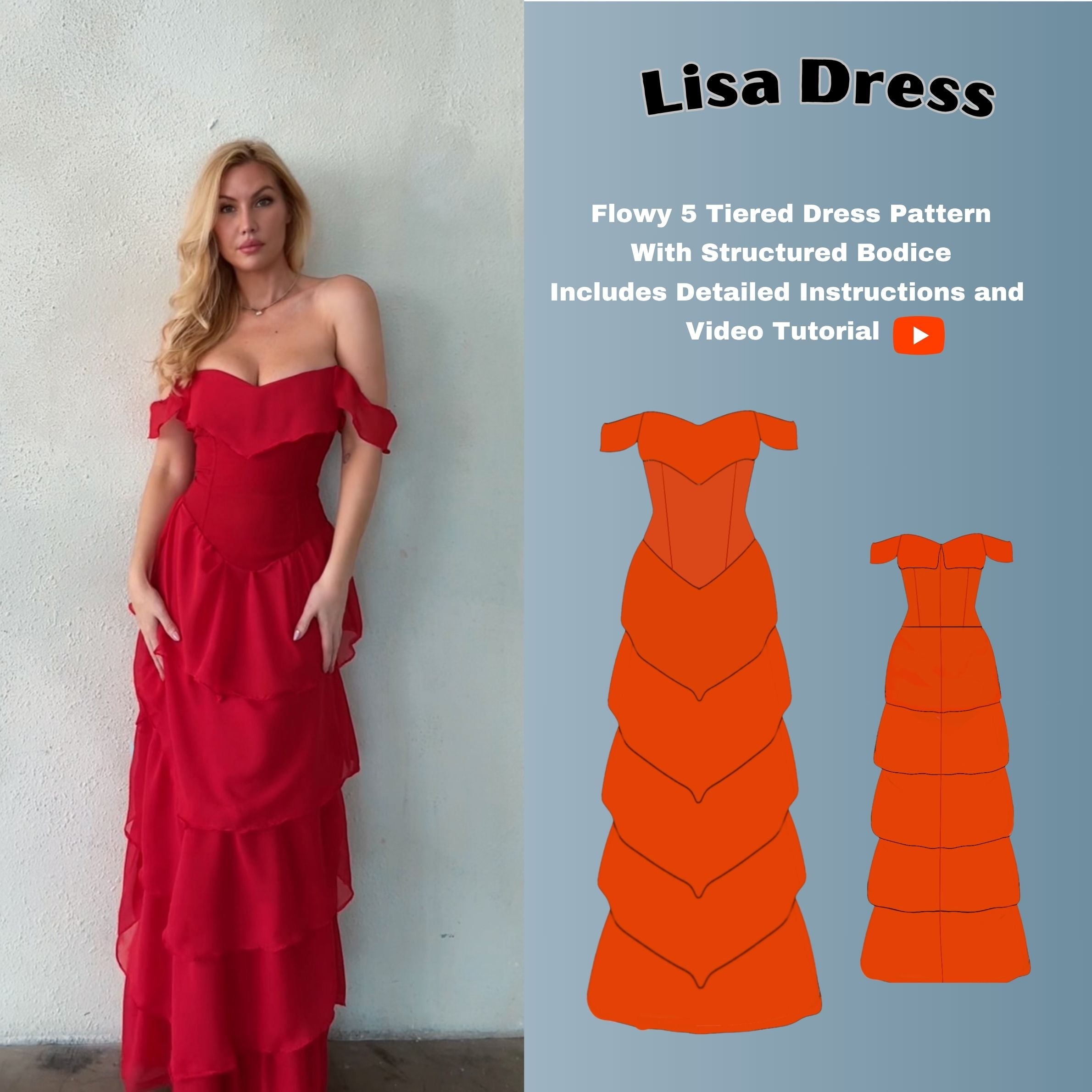 Tiered Dress PDF Digital Sewing Pattern
