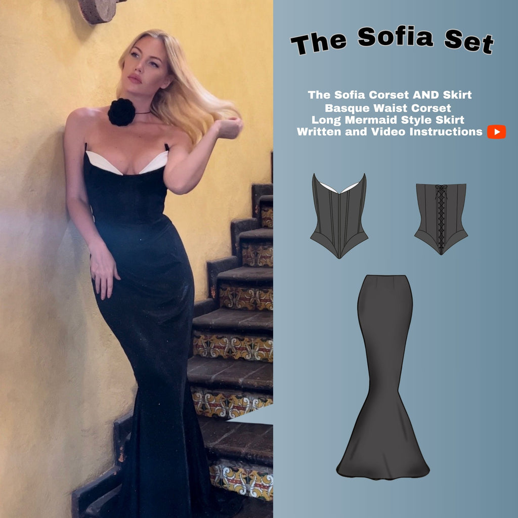 Corset and Mermaid Skirt PDF Digital Sewing Pattern