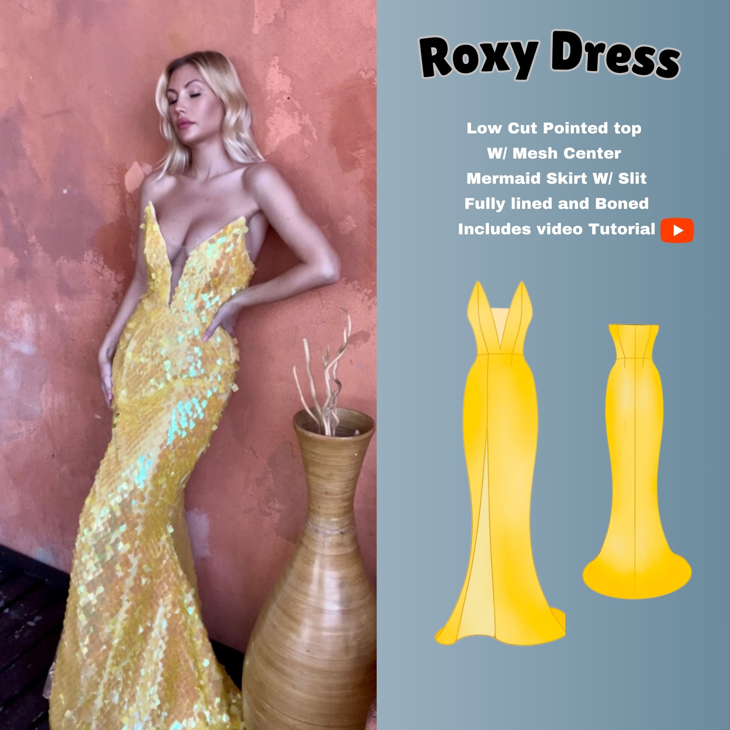 Mermaid Gown PDF Digital Sewing Pattern