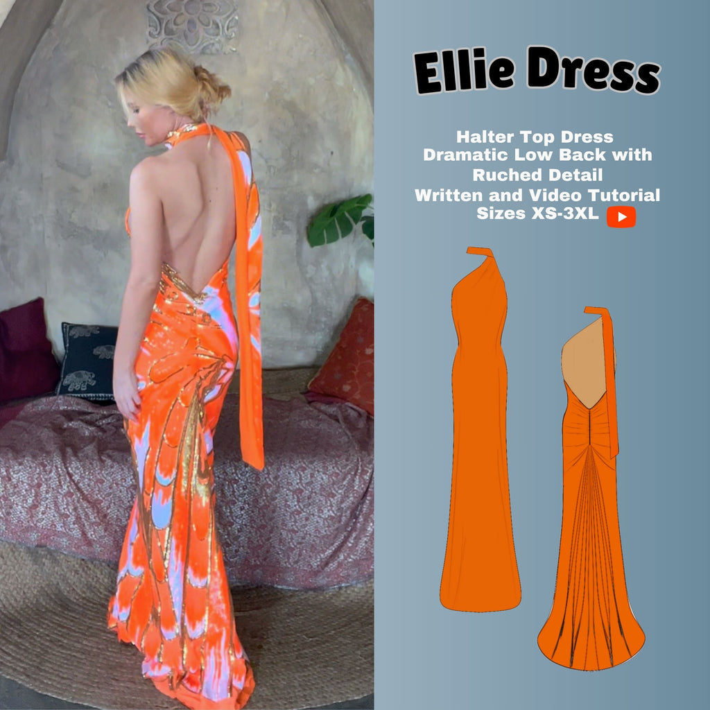 Low Back Dress PDF Digital Sewing Pattern