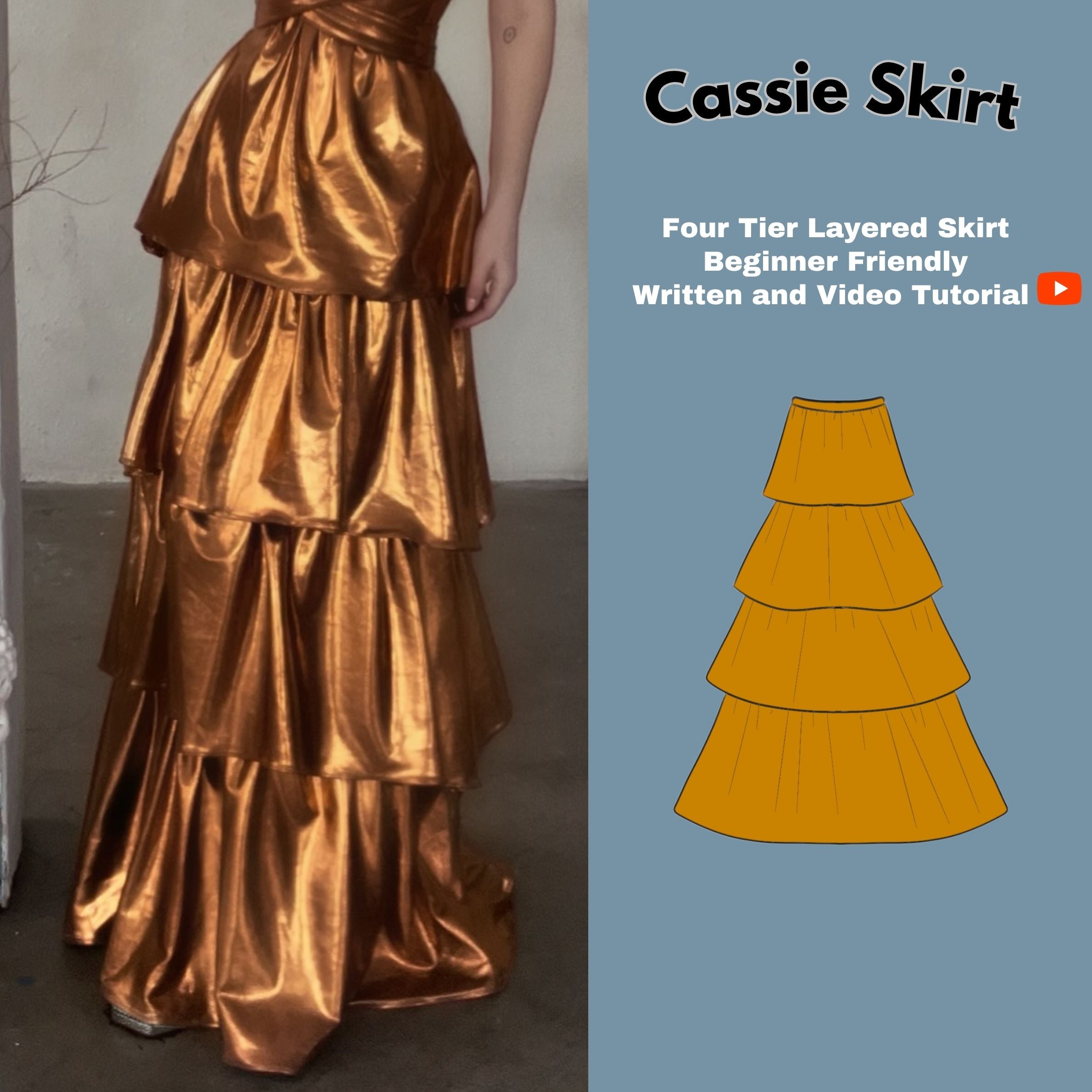 Tiered Skirt PDF Digital Sewing Pattern