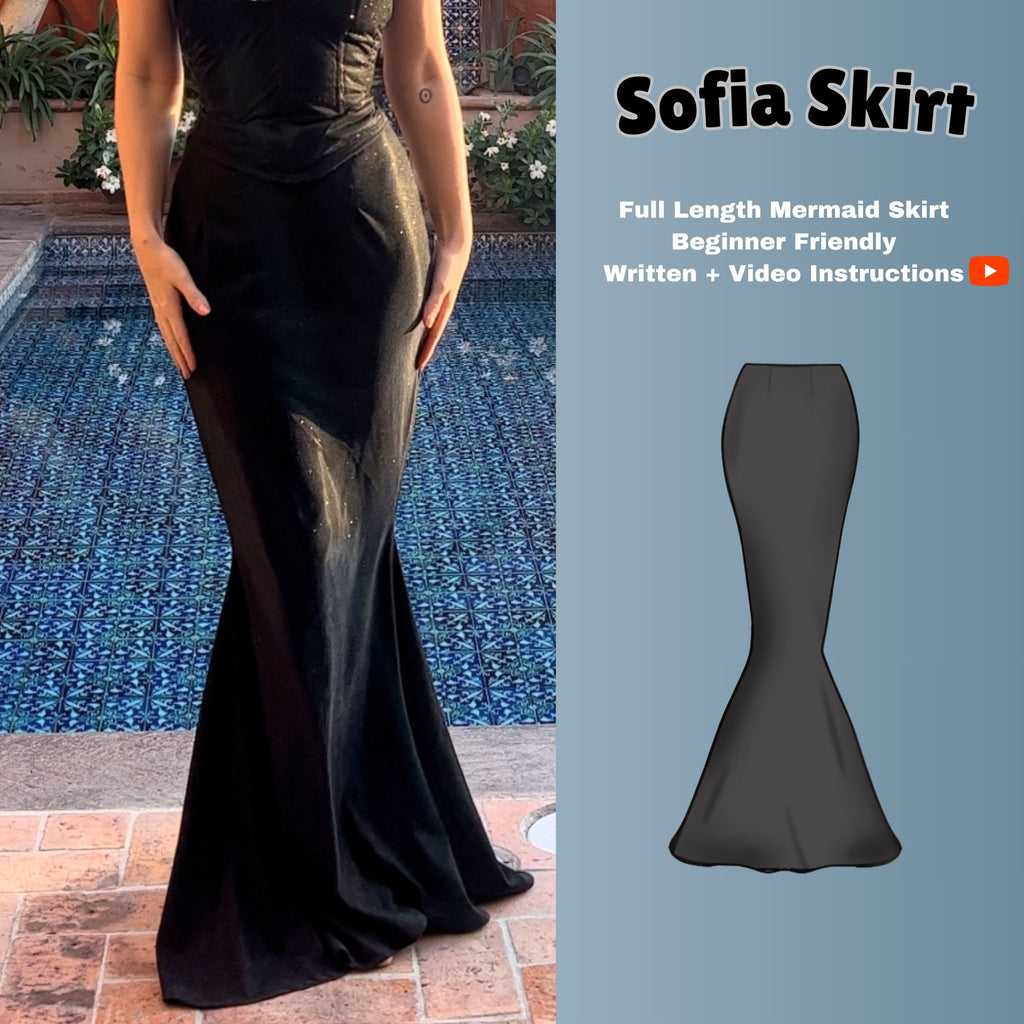 Sofia Mermaid Skirt PDF Digital Sewing Pattern