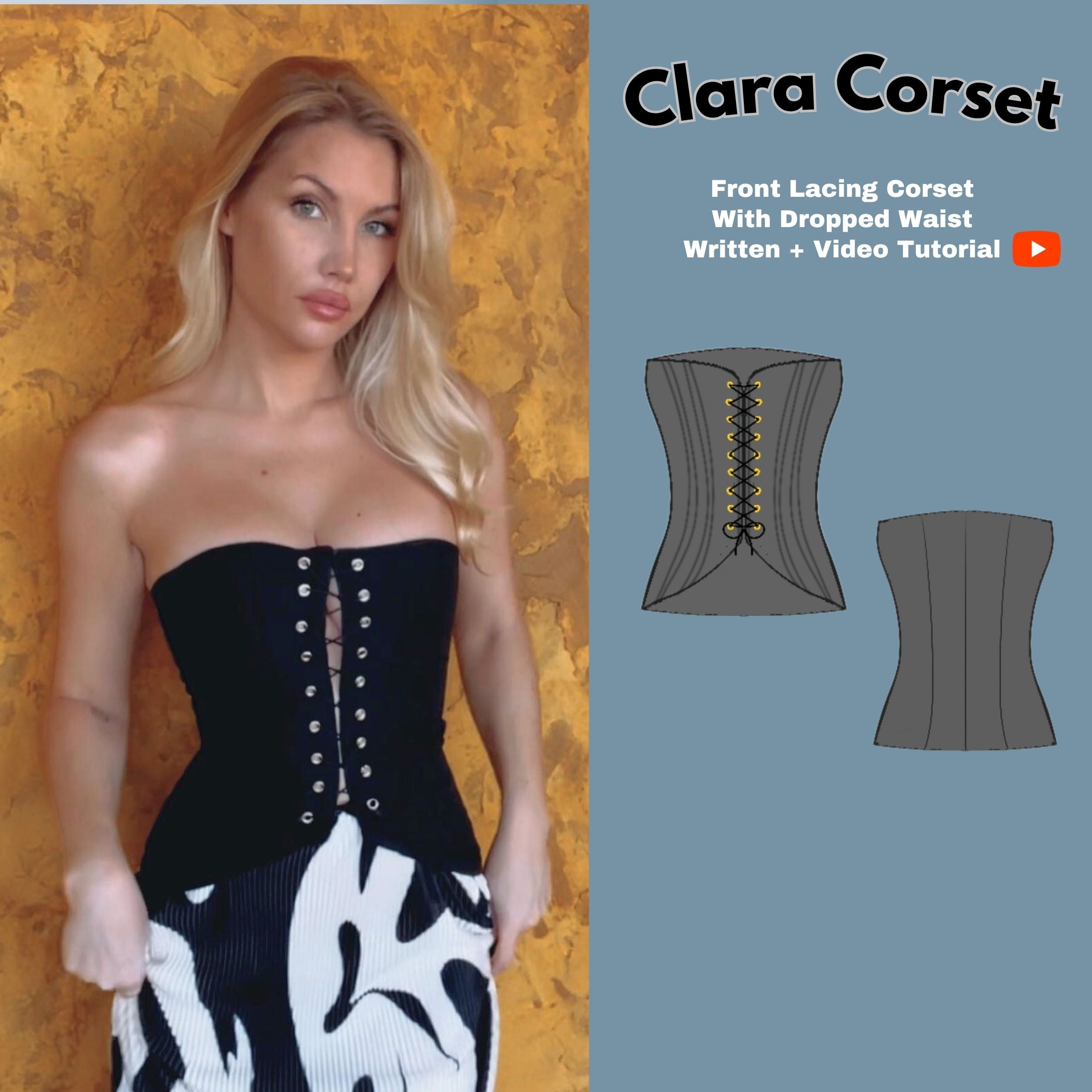 Front Lacing Corset PDF Digital Sewing Pattern