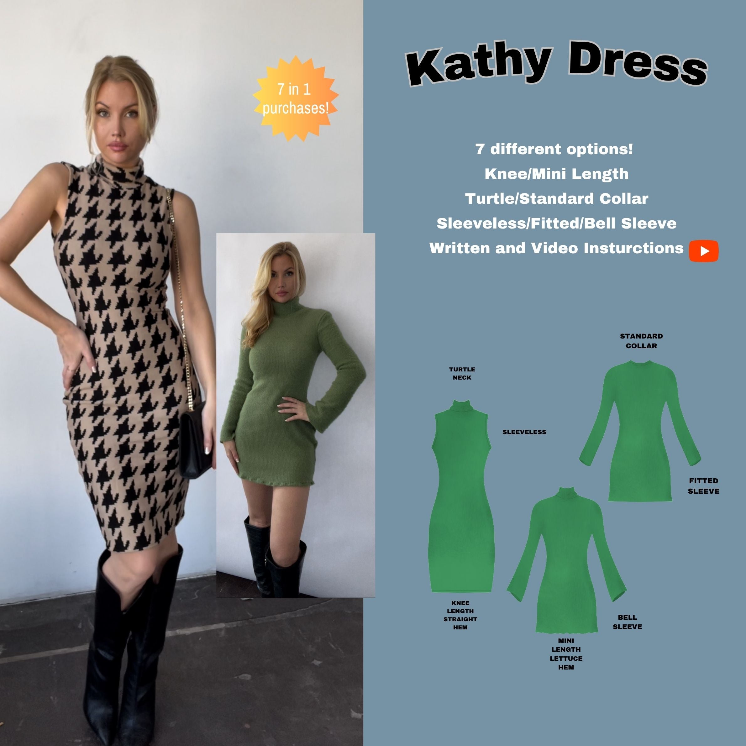 Sweater Dress PDF Digital Sewing Pattern