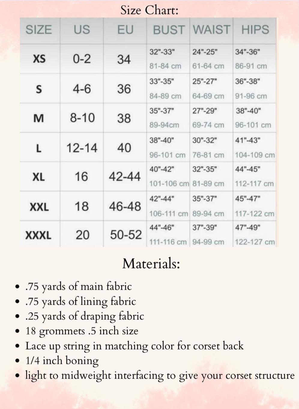 Draped Front Corset PDF Digital Sewing Pattern
