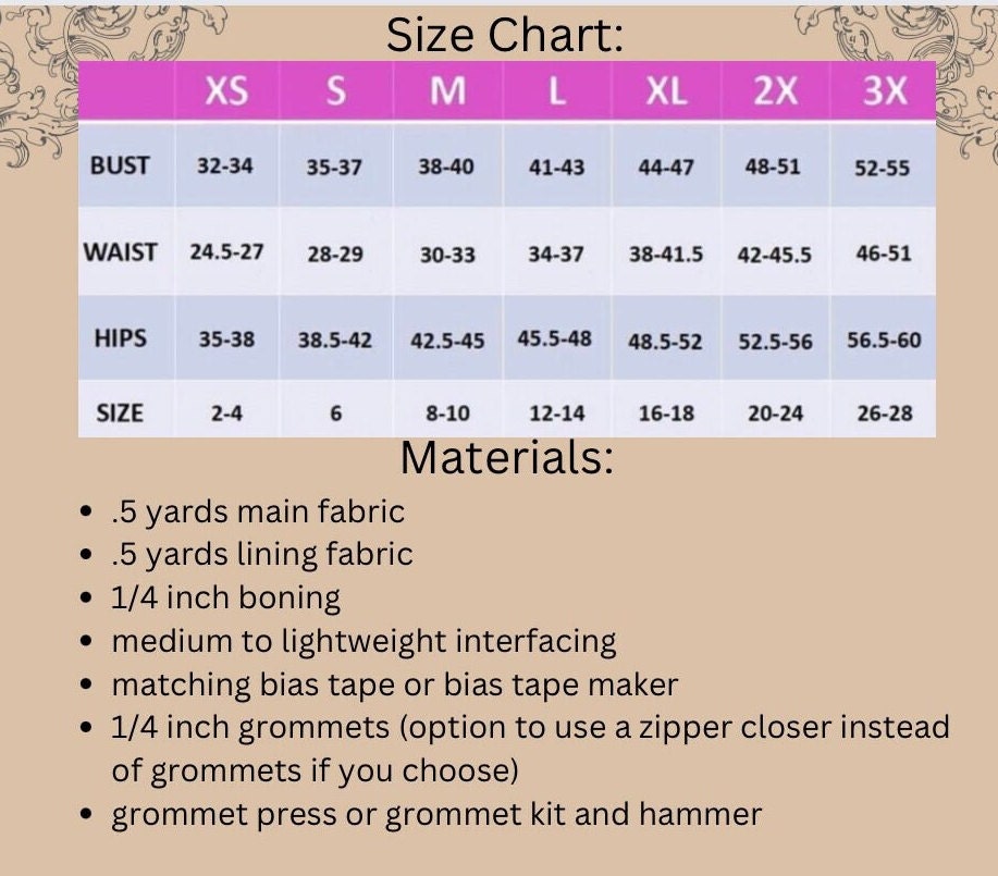 Basque Waist Corset PDF Digital Sewing Pattern