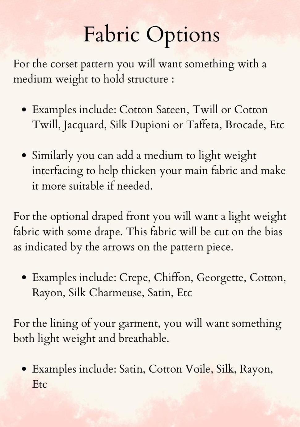 Draped Front Corset PDF Digital Sewing Pattern